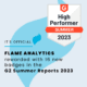 Flame analytics is awarded with 16 new badges in G2 Summer Reports 2023